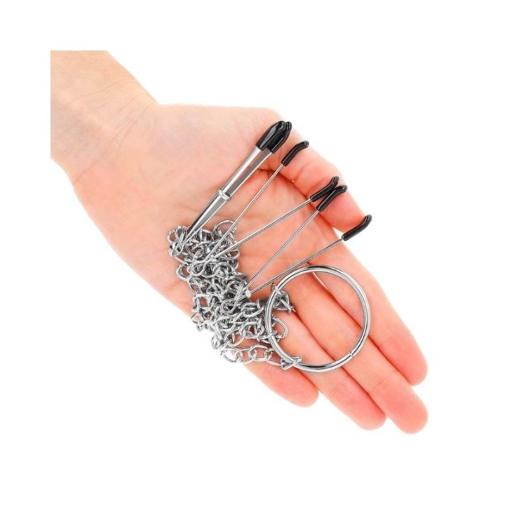 KINK - PINZAS PARA PEZONES Y CLÍTORIS CON CADENA 30 CM MODELO 1