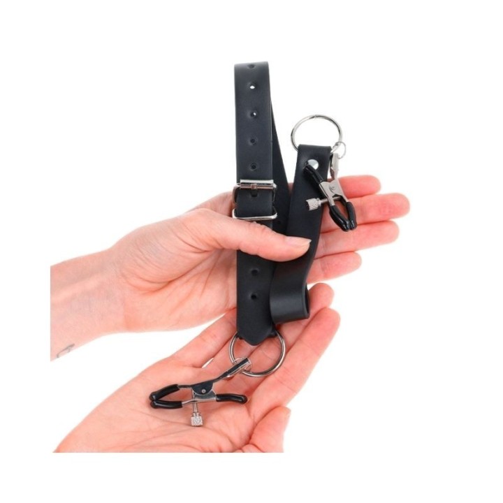 KINK - PINZAS PARA CLÍTORIS 4 ENGANCHES AJUSTABLE 34-48 CM