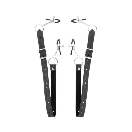 KINK - PINZAS PARA CLÍTORIS 4 ENGANCHES AJUSTABLE 34-48 CM