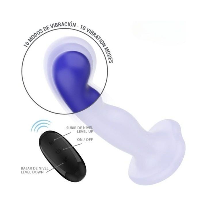 INTENSE - SHORTY VIBRADOR CON VENTOSA AZUL CONTROL REMOTO