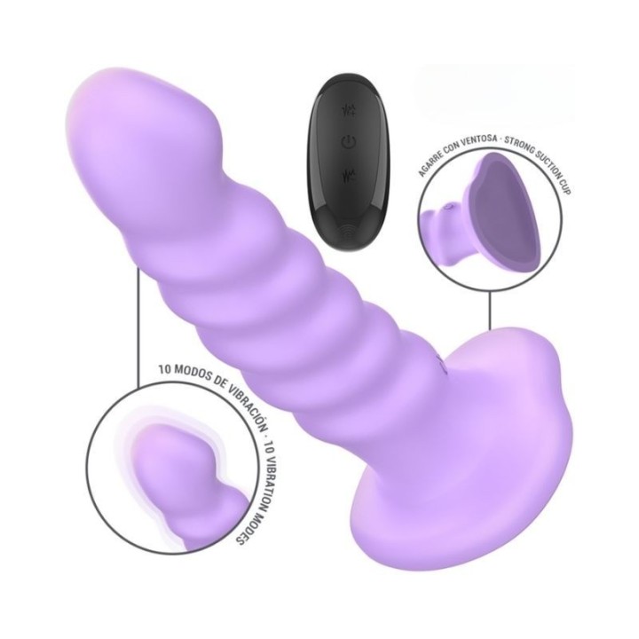 INTENSE - BRENDA VIBRADOR TALLA M DISEÑO EN ESPIRAL 10 VIBRACIONES MORADO CONTROL REMOTO