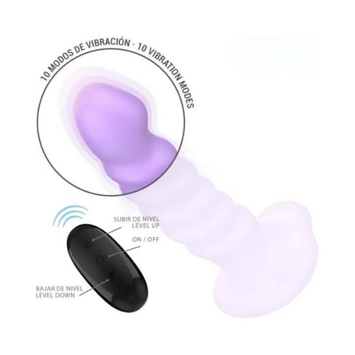 INTENSE - BRENDA VIBRADOR TALLA M DISEÑO EN ESPIRAL 10 VIBRACIONES MORADO CONTROL REMOTO