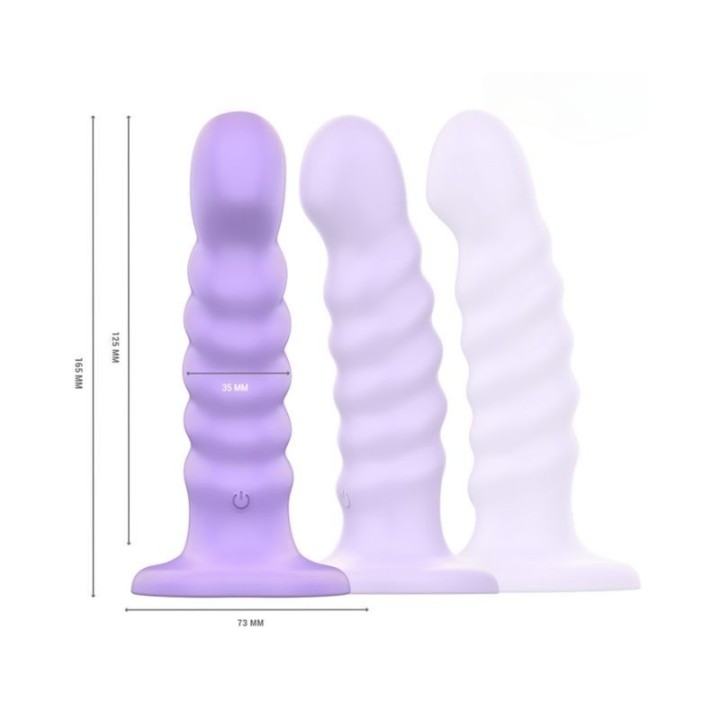 INTENSE - BRENDA VIBRADOR TALLA M DISEÑO EN ESPIRAL 10 VIBRACIONES MORADO CONTROL REMOTO