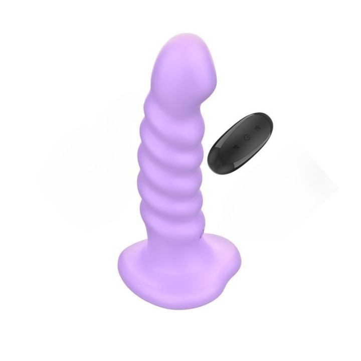INTENSE - BRENDA VIBRADOR TALLA M DISEÑO EN ESPIRAL 10 VIBRACIONES MORADO CONTROL REMOTO