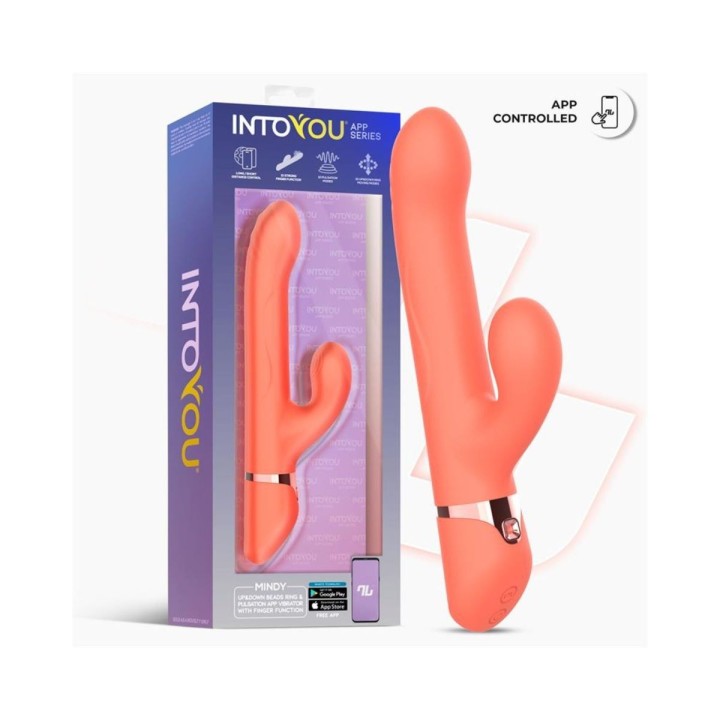 INTOYOU APP SERIES MINDY VIBRADOR CON ANILLO DE BOLAS UP AND DOWN, FINGER Y PULSACIÓN APP