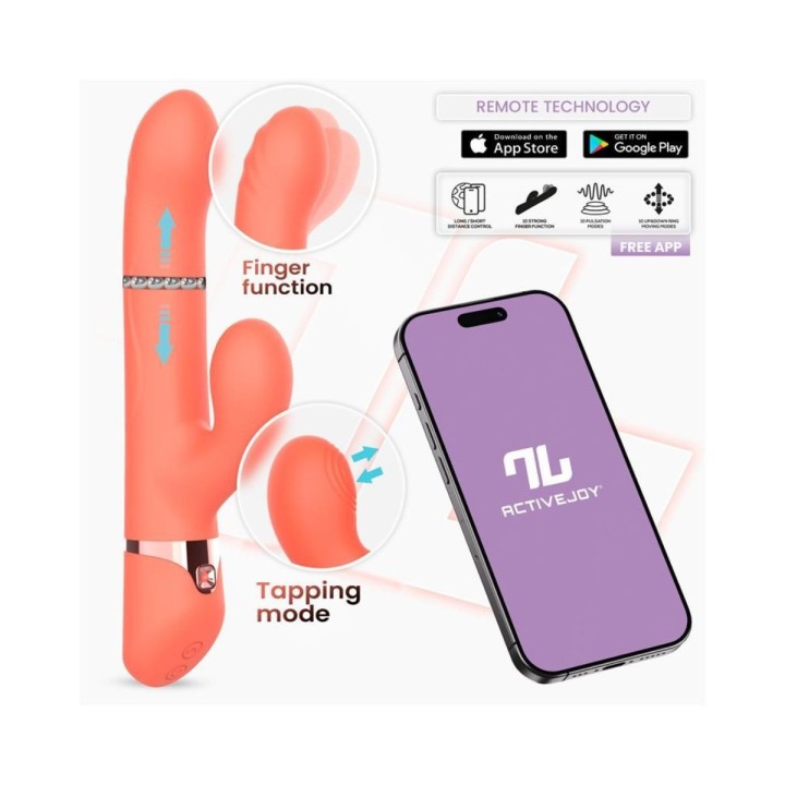 INTOYOU APP SERIES MINDY VIBRADOR CON ANILLO DE BOLAS UP AND DOWN, FINGER Y PULSACIÓN APP