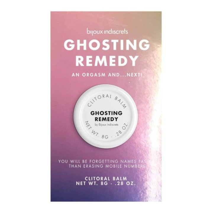 Packaging del Bálsamo Ghosting remedy de Bijoux Clitherapy con aroma a vetiver