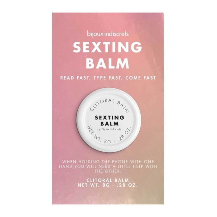 Packaging del Bálsamo Sexting Balm de Bijoux Clitherapy con aroma a Jengibre