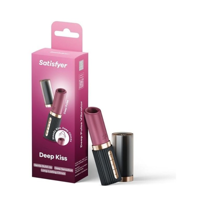 SATISFYER -DEEP KISS ESTIMULADOR CLÍTORIS POR VIBRACIÓN NO ONDAS GRANATE / NEGRO