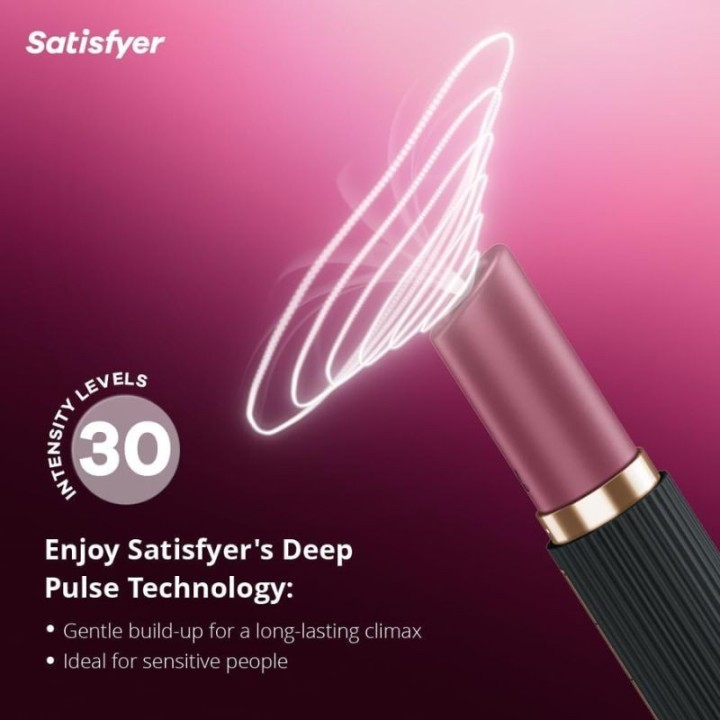 SATISFYER -DEEP KISS ESTIMULADOR CLÍTORIS POR VIBRACIÓN NO ONDAS GRANATE / NEGRO