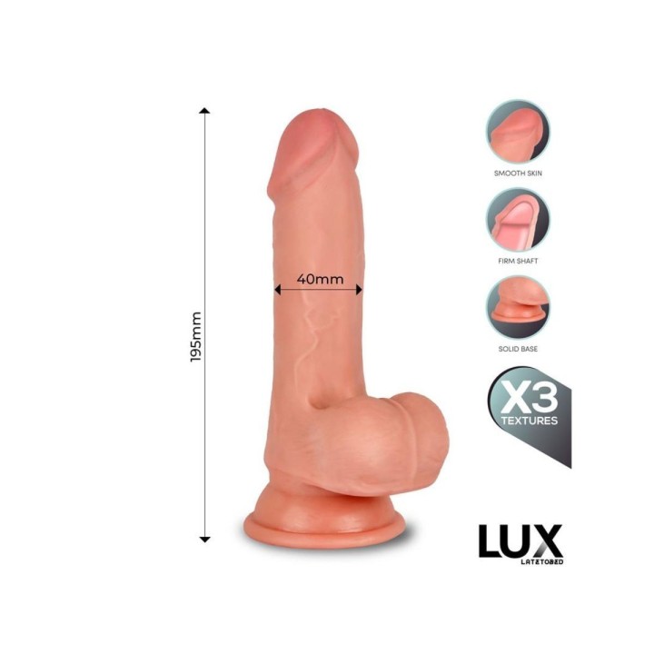 LUX Brant Dildo Triple Densidad con Testículos 7.6"