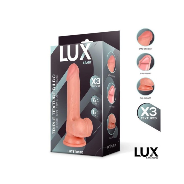 LUX Brant Dildo Triple Densidad con Testículos 7.6"
