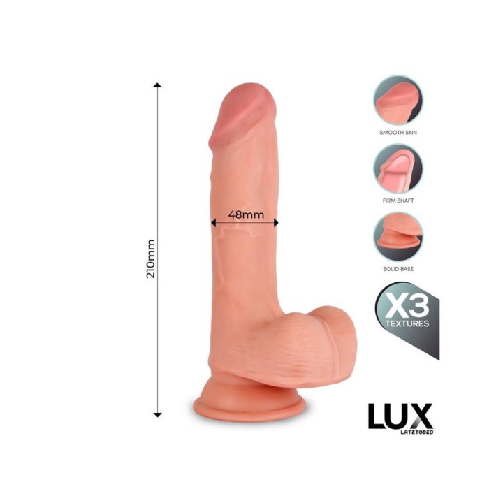 LUX Max Dildo Triple Densidad con Testículos 8.2"