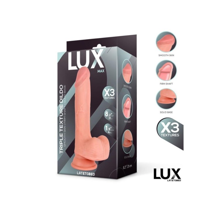 LUX Max Dildo Triple Densidad con Testículos 8.2"
