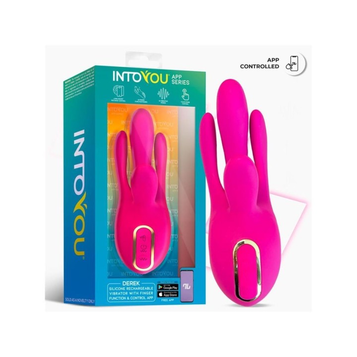 INTOYOU APP SERIES Derek Vibrador con Movimiento Finger 3 Motores y APP