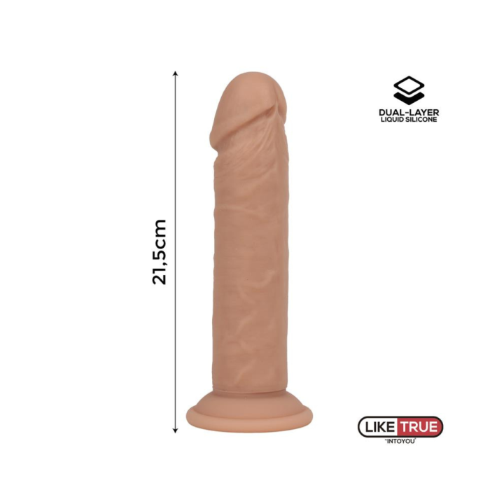LIKETRUE DILDO REALISTA SILICONA LÍQUIDA DUAL LAYER 8.5"