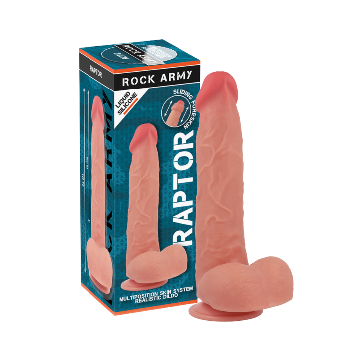 ROCKARMY - RAPTOR DILDO REALISTA DUAL DENSITY LIQUID SILICONE 24 CM -O- 4.4 CM
