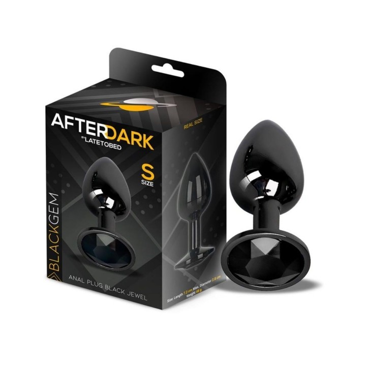 Packaging Plug anal aluminio negro talla S con joya de Afterdark