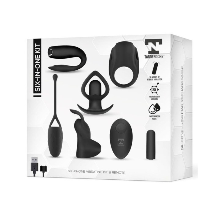 TARDENOCHE Six-In-One Kit de Bala Vibradora y 5 Accesorios de Silicona