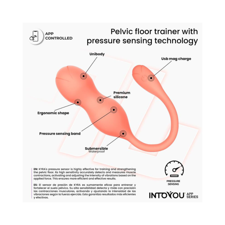 KIRA ENTRENADOR DE SUELO PÉLVICO CON SENSOR DE PRESIÓN Y APP