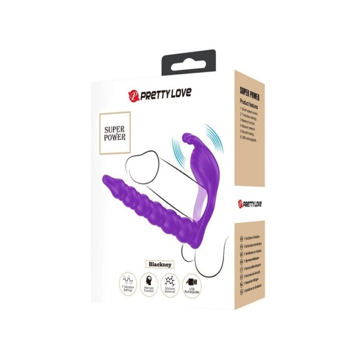 PRETTY LOVE - BLACKNEY ANILLO PENE CON PLUG VIBRADOR NEGRO