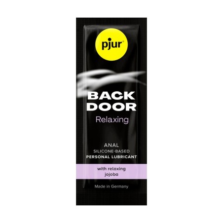 Formato de 1,5 ml del Lubricante base silicona Back Door, especial sexo anal con relajante jojoba, de P´jur.