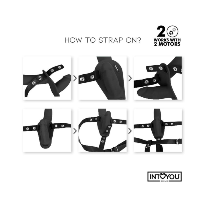 ARNÉS CON DILDO DOBLE JORDAN CON VIBRACIÓN Y CONTROL REMOTO