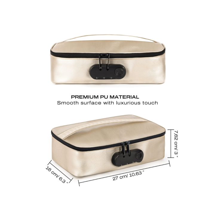 NECESER PARA JUGUETES DISCREET BOX - ORO - VERDE - NEGRO