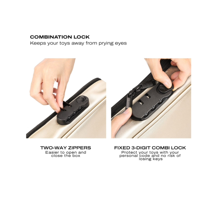 NECESER PARA JUGUETES DISCREET BOX - ORO - VERDE - NEGRO