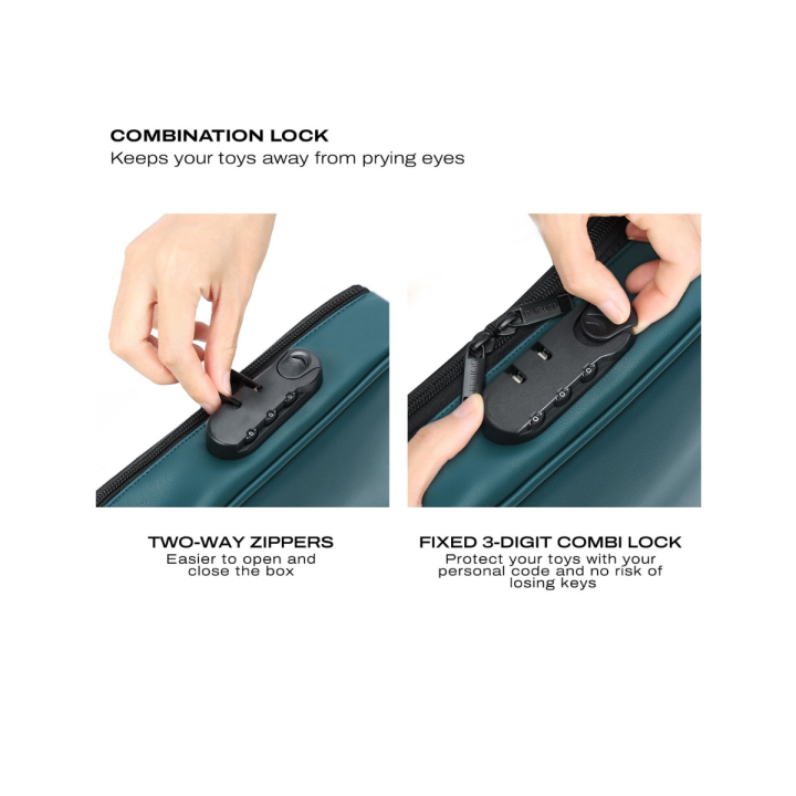 NECESER PARA JUGUETES DISCREET BOX - ORO - VERDE - NEGRO