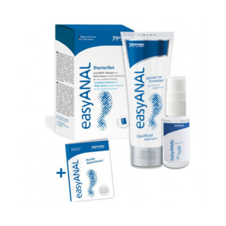 Detalle del lubricante y spray Easy Anal, fórmulas seguras y eficaces para el confort anal.