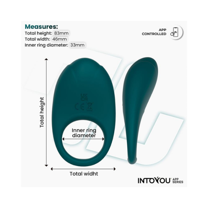 INTOYOU APP SERIES Ringo Anillo Vibrador con APP Unibody Verde