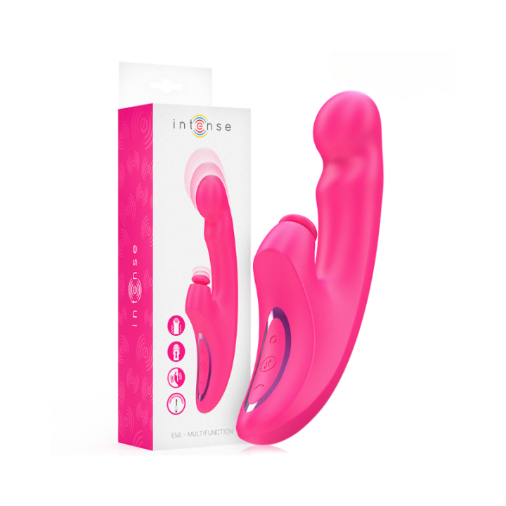 INTENSE - EMI VIBRADOR 13,5 CM MULTIFUNCIÓN 3 EN 1 10 VIBRACIONES ROSA
