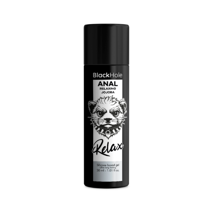 Lubricante anal relajante Black Hole con jojoba, bote 30 ml.
