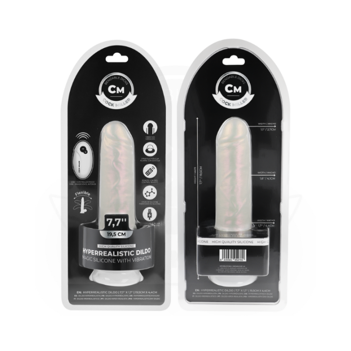 COCK MILLER - DILDO SILICONA 19,5 CM , LUCES Y VIBRACIÓN CON CONTROL REMOTO