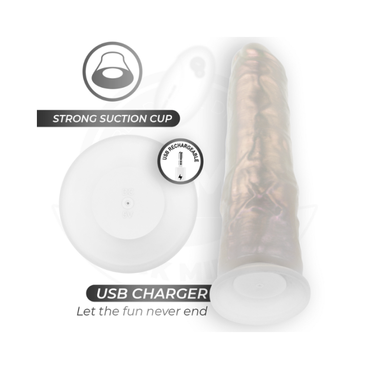 COCK MILLER - DILDO SILICONA 19,5 CM , LUCES Y VIBRACIÓN CON CONTROL REMOTO