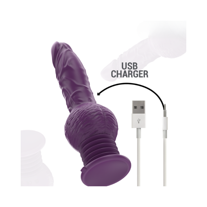 INTENSE - TATUM VIBRADOR MULTIFUNCIÓN CON VIBRACIÓN UP AND DOWN 24 CM MORADO