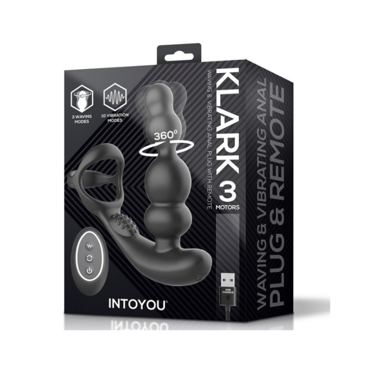 INTOYOU Klark Plug Anal Oscilante con Vibración y Mando a Distancia